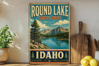 Round Lake State Park Idaho Vintage Style Metal Sign, Outdoor Recreation Decor, Idaho State Park Souvenir Sign — photo 1
