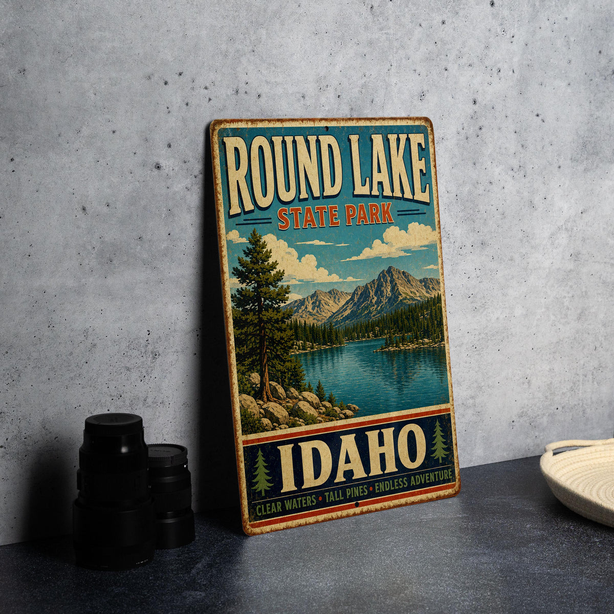 Round Lake State Park Idaho Vintage Style Metal Sign, Outdoor Recreation Decor, Idaho State Park Souvenir Sign — photo 4