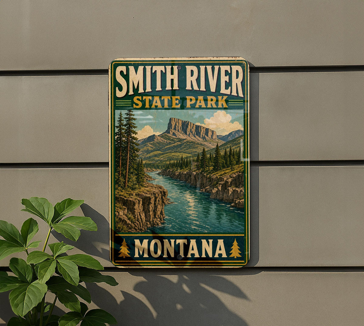 Smith River State Park Montana Vintage Style Metal Sign, Montana State Park Decor, Outdoor Adventure Cabin Wall Sign — photo 5