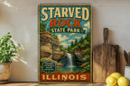 Starved Rock State Park Illinois Vintage Style Metal Sign, Park Landmark Decor, Illinois Travel Souvenir Sign — photo 1