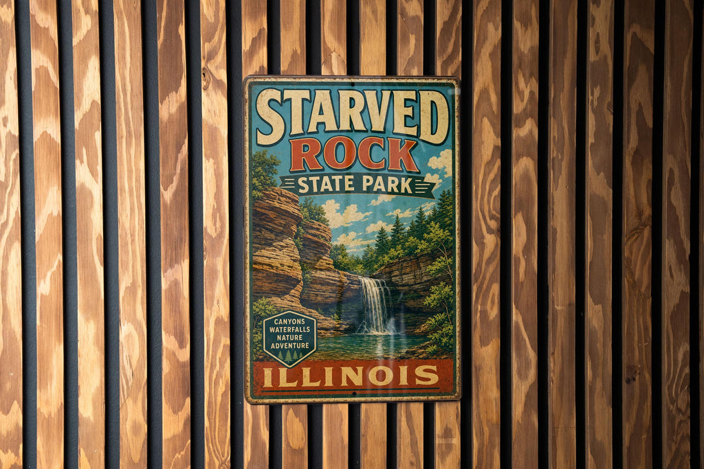 Starved Rock State Park Illinois Vintage Style Metal Sign, Park Landmark Decor, Illinois Travel Souvenir Sign — photo 2
