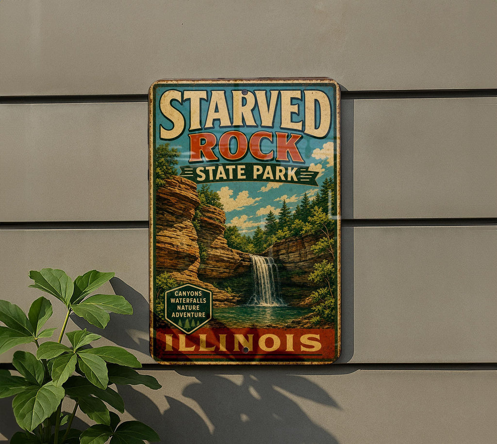 Starved Rock State Park Illinois Vintage Style Metal Sign, Park Landmark Decor, Illinois Travel Souvenir Sign — photo 5