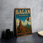 Bagan Myanmar Vintage Style Metal Sign, Ancient Temples Pagodas Landmark Travel Souvenir Wall Decor — photo 4