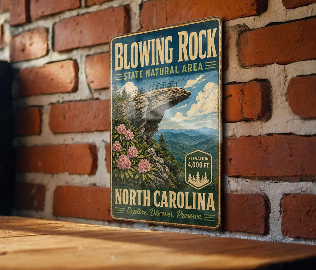 Blowing Rock State Natural Area North Carolina Vintage Style Metal Sign, Blue Ridge Mountains Travel Souvenir Decor — photo 2