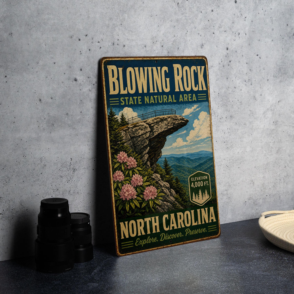 Blowing Rock State Natural Area North Carolina Vintage Style Metal Sign, Blue Ridge Mountains Travel Souvenir Decor — photo 4