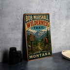 Bob Marshall Wilderness Trail Montana Vintage Style Metal Sign, Hiking Trail Decor, Outdoor Adventure Cabin Wall Sign — photo 4