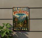 Bob Marshall Wilderness Trail Montana Vintage Style Metal Sign, Hiking Trail Decor, Outdoor Adventure Cabin Wall Sign — photo 5