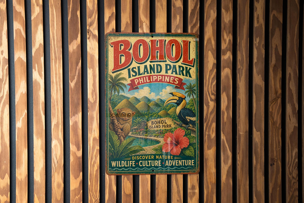 Bohol Island Park Philippines Vintage Style Metal Sign, Bohol Travel Souvenir Wall Decor, Philippine Island Landmark Signage — photo 2