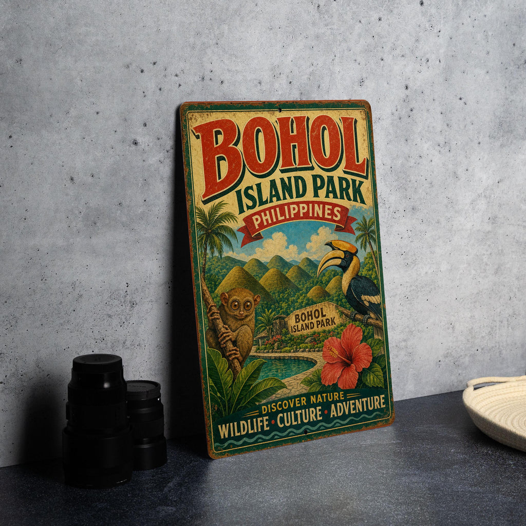 Bohol Island Park Philippines Vintage Style Metal Sign, Bohol Travel Souvenir Wall Decor, Philippine Island Landmark Signage — photo 4