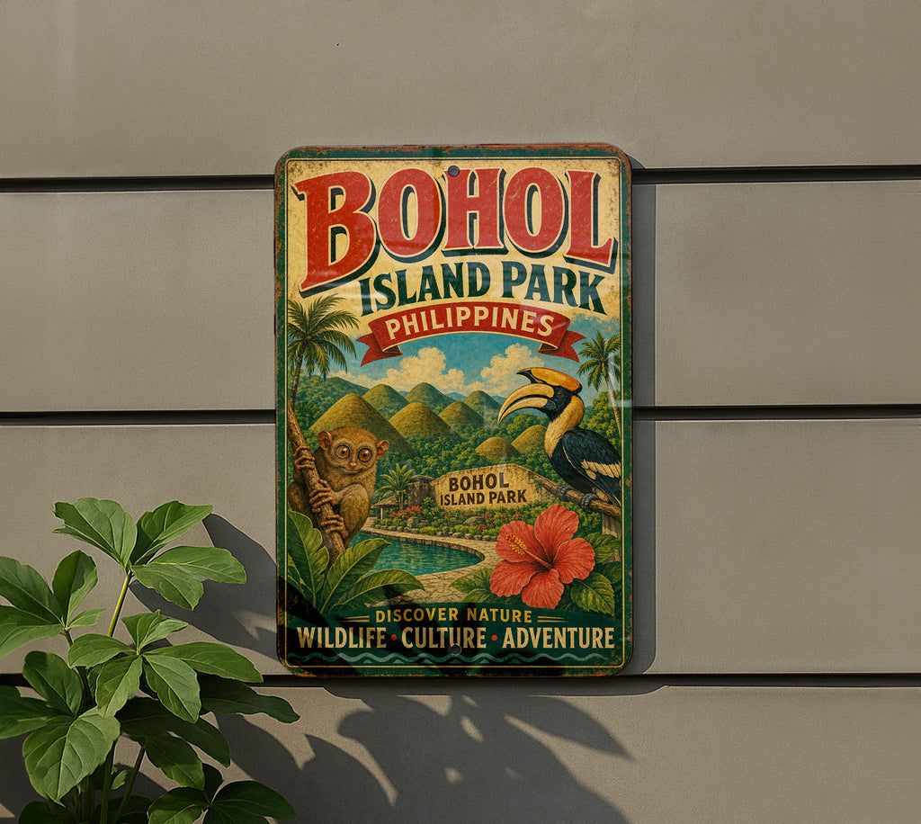 Bohol Island Park Philippines Vintage Style Metal Sign, Bohol Travel Souvenir Wall Decor, Philippine Island Landmark Signage — photo 5