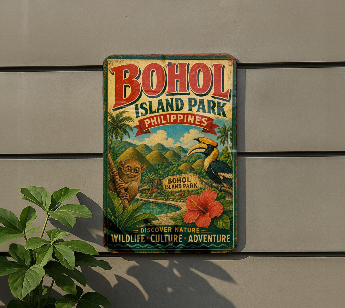 Bohol Island Park Philippines Vintage Style Metal Sign, Bohol Travel Souvenir Wall Decor, Philippine Island Landmark Signage — photo 5