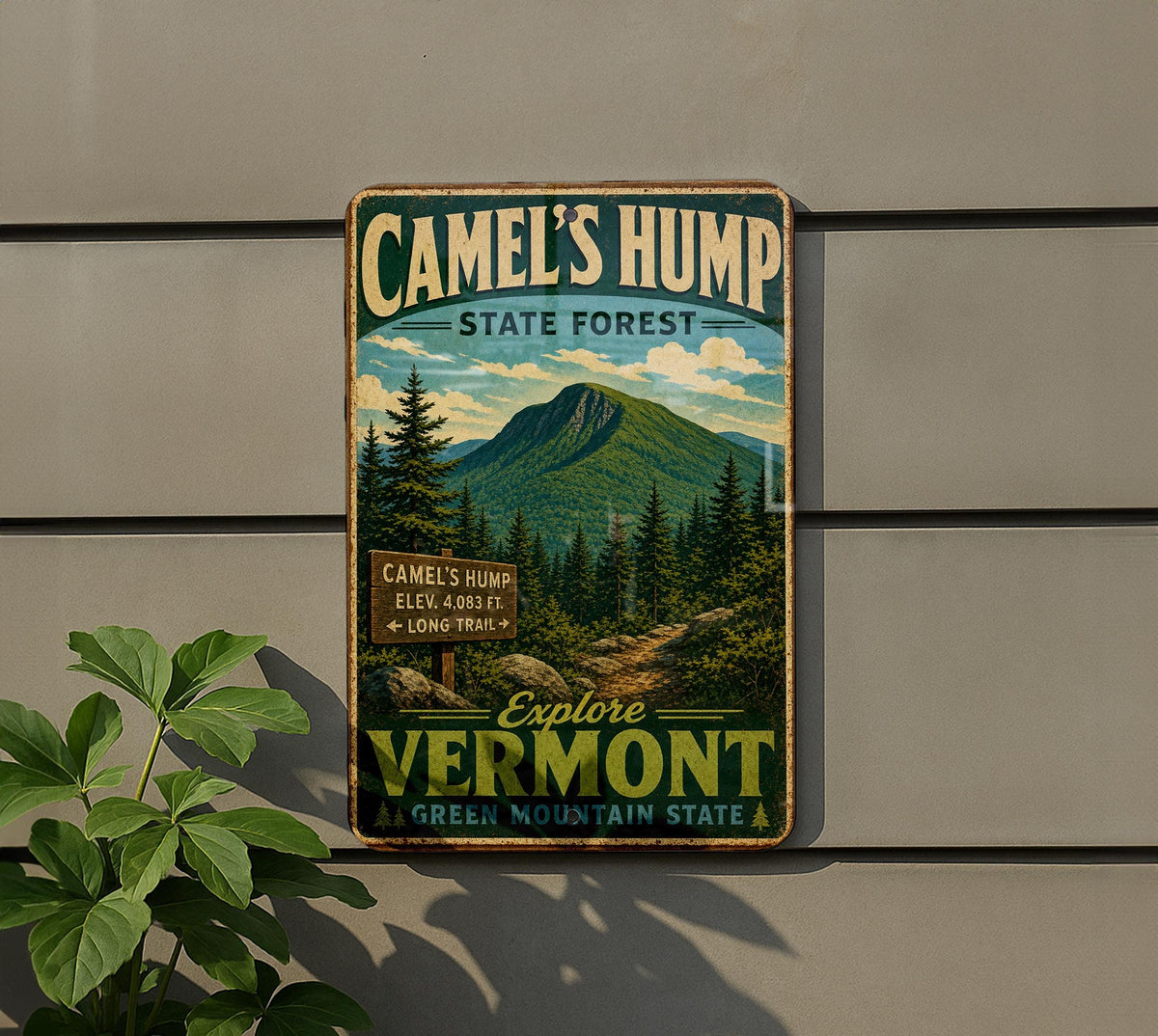 Camel’s Hump State Forest Vermont Vintage Style Metal Sign | Green Mountain State Park Decor | Rustic Cabin Lodge Wall Sign — photo 5