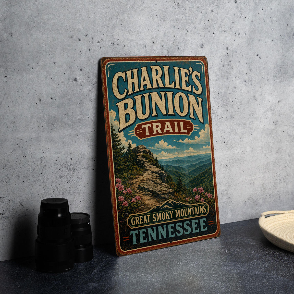 Charlie’s Bunion Trail Tennessee Vintage Style Metal Sign, Hiking Trail Decor, Appalachian Outdoor Cabin Wall Plaque — photo 4