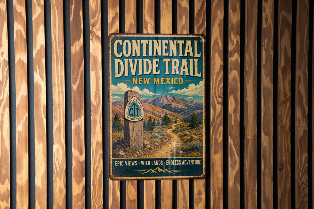 Vintage Continental Divide Trail New Mexico Metal Sign, CDT Hiking Route Decor, Trail Sign for Backpackers, Outdoor Adventure Wall Art — photo 1