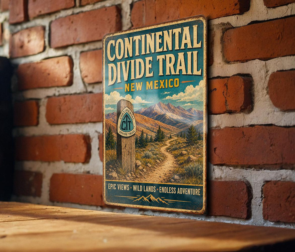 Vintage Continental Divide Trail New Mexico Metal Sign, CDT Hiking Route Decor, Trail Sign for Backpackers, Outdoor Adventure Wall Art — photo 3