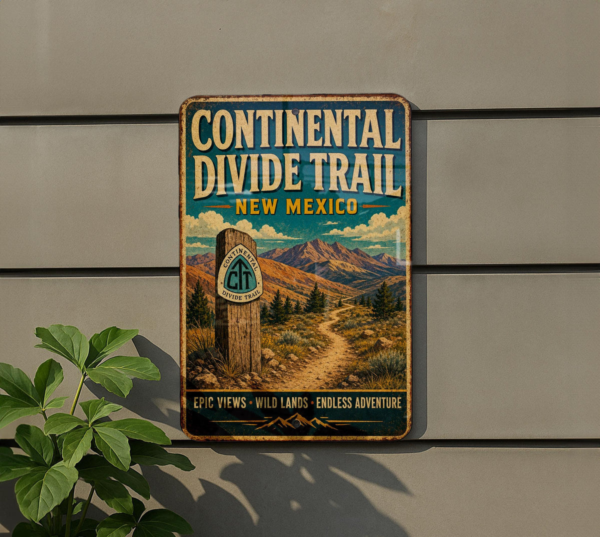 Vintage Continental Divide Trail New Mexico Metal Sign, CDT Hiking Route Decor, Trail Sign for Backpackers, Outdoor Adventure Wall Art — photo 5