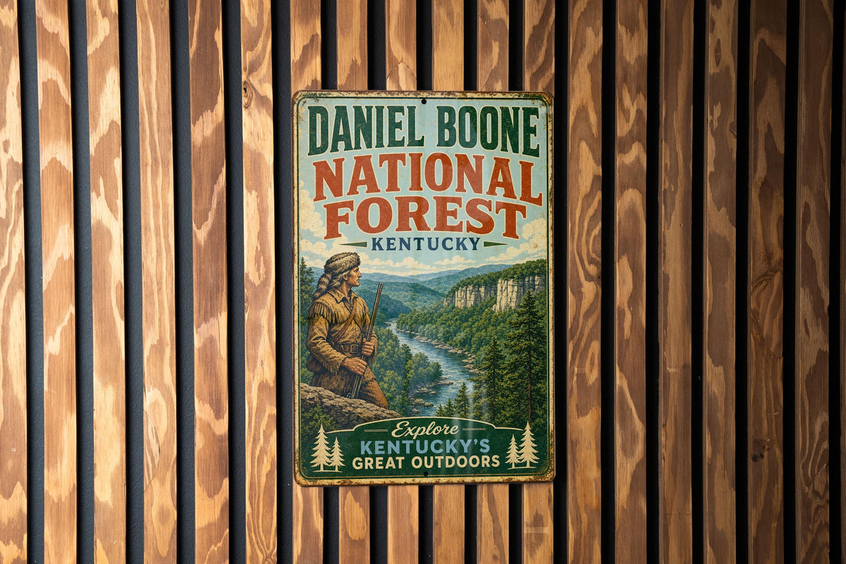 Daniel Boone National Forest Kentucky Metal Sign, Vintage Style Rustic Cabin Camping Hiking Nature Decor Wall Plaque — photo 3