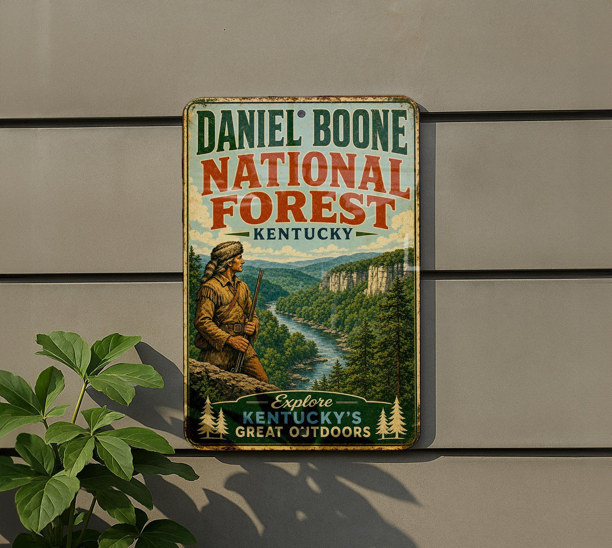 Daniel Boone National Forest Kentucky Metal Sign, Vintage Style Rustic Cabin Camping Hiking Nature Decor Wall Plaque — photo 5