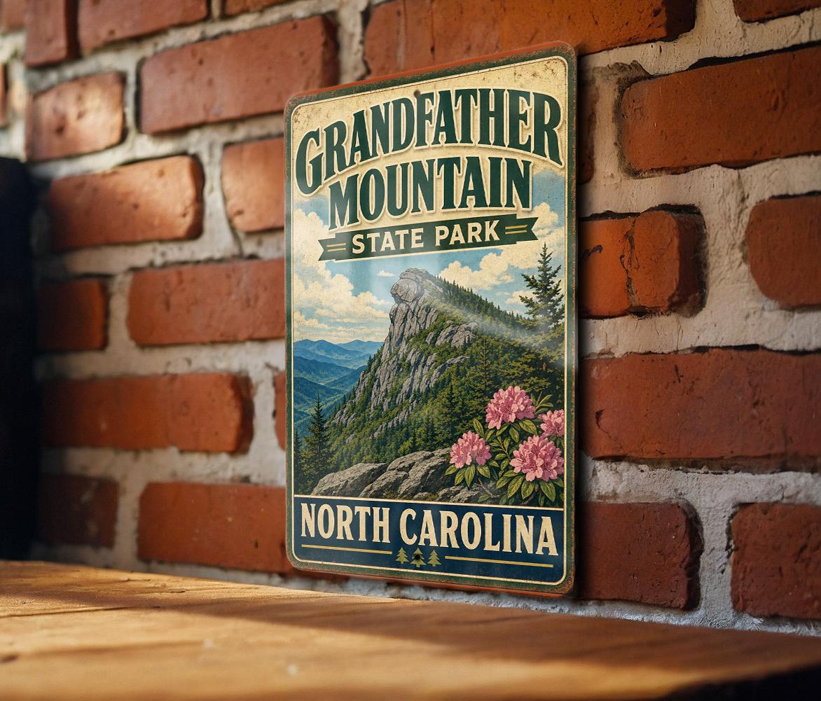 Grandfather Mountain State Park North Carolina Vintage Style Metal Sign, Blue Ridge Mountains Travel Souvenir Wall Decor — photo 2