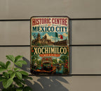 Historic Centre of Mexico City & Xochimilco Mexico Vintage Metal Sign, UNESCO World Heritage Landmark Decor, Mexico Travel Souvenir Sign — photo 5