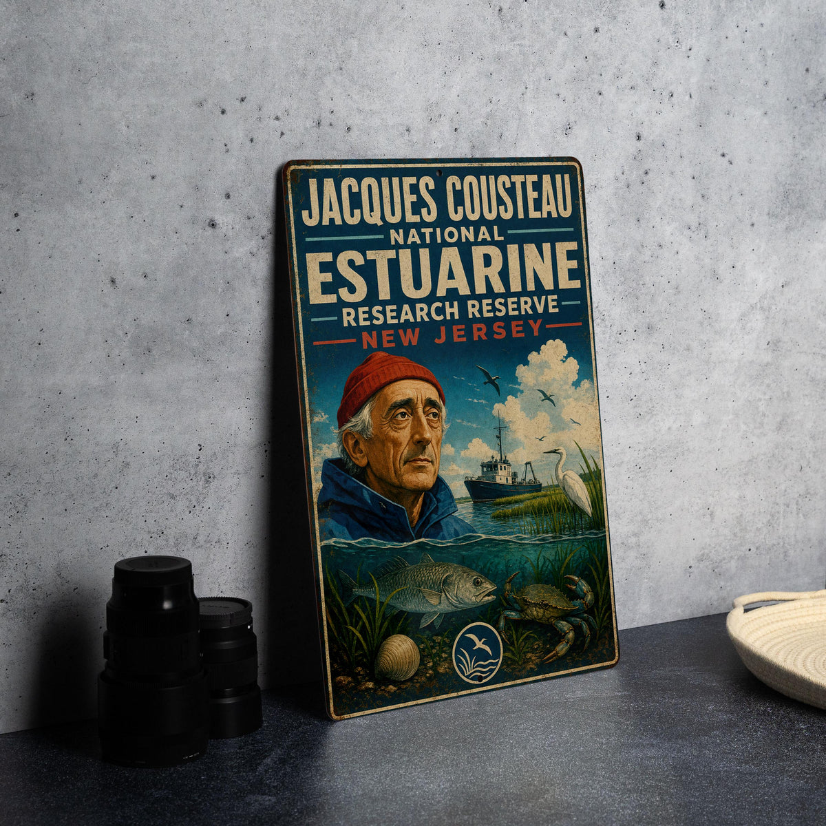 Jacques Cousteau National Estuarine Research Reserve Vintage Style Metal Sign Coastal Nature Conservation Decor Plaque — photo 4