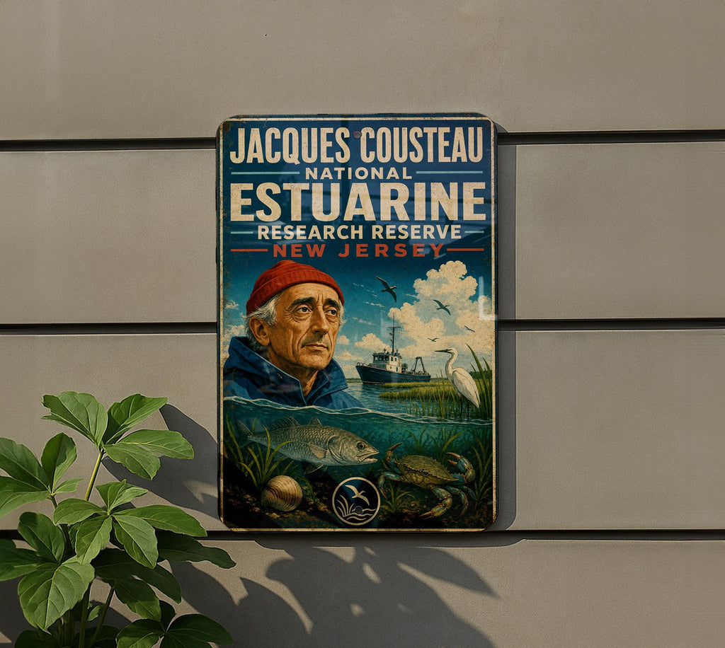 Jacques Cousteau National Estuarine Research Reserve Vintage Style Metal Sign Coastal Nature Conservation Decor Plaque — photo 5
