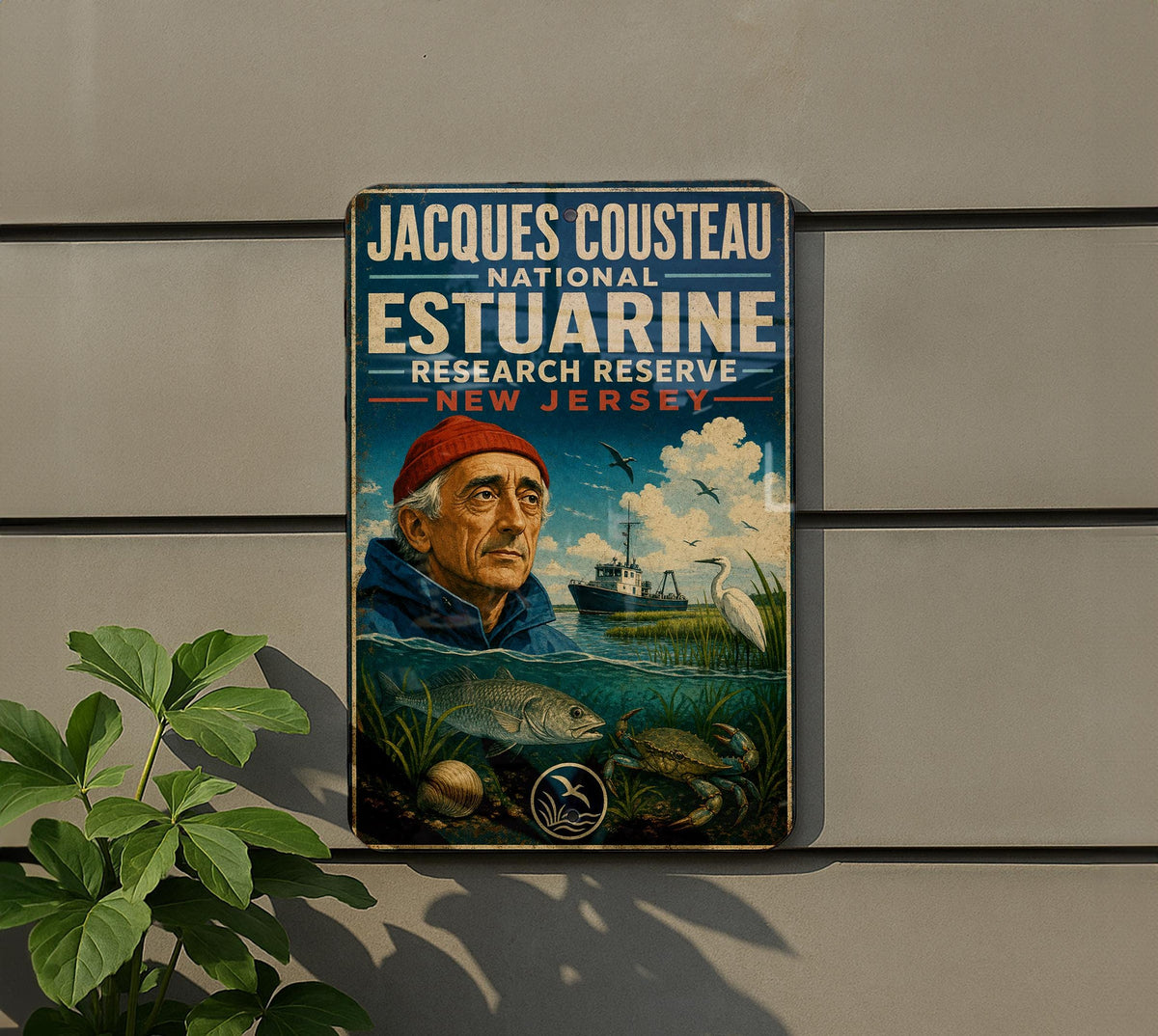 Jacques Cousteau National Estuarine Research Reserve Vintage Style Metal Sign Coastal Nature Conservation Decor Plaque — photo 5