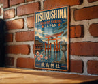 Itsukushima Shinto Shrine Japan Vintage Style Metal Sign, Miyajima Floating Torii Gate Decor, Japanese Landmark Wall Plaque — photo 2