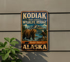 Kodiak National Wildlife Refuge Alaska Vintage Style Metal Sign, Kodiak Island Wildlife Decor, Rustic Cabin Lodge Wall Sign — photo 5