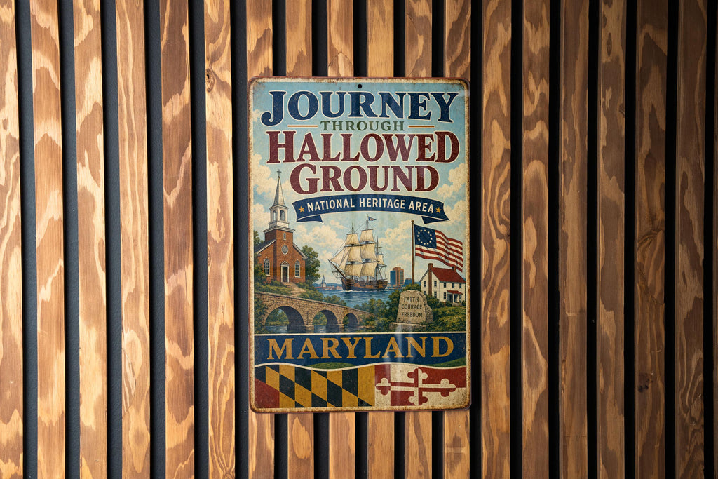 Journey Through Hallowed Ground National Heritage Vintage Metal Sign, Historic Battlefield Memorial Park Travel Souvenir Decor — photo 1