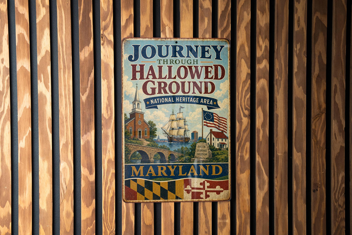 Journey Through Hallowed Ground National Heritage Vintage Metal Sign, Historic Battlefield Memorial Park Travel Souvenir Decor — photo 1