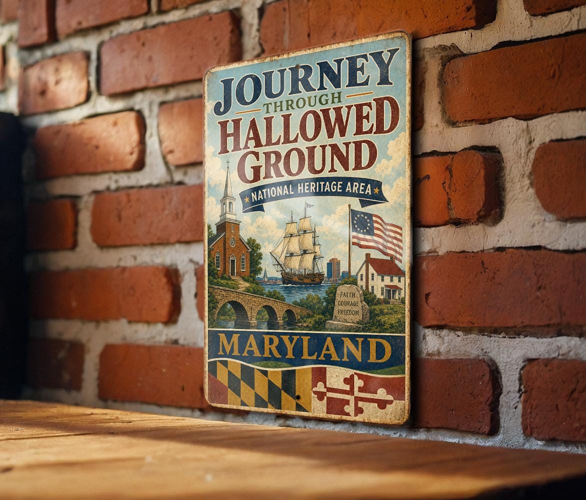 Journey Through Hallowed Ground National Heritage Vintage Metal Sign, Historic Battlefield Memorial Park Travel Souvenir Decor — photo 3