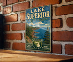 Lake Superior State Forest Michigan Vintage Style Metal Sign, Upper Peninsula Cabin Lake Decor, Rustic Outdoor Adventure Wall Sign — photo 1