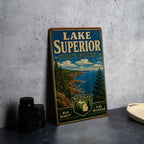 Lake Superior State Forest Michigan Vintage Style Metal Sign, Upper Peninsula Cabin Lake Decor, Rustic Outdoor Adventure Wall Sign — photo 4
