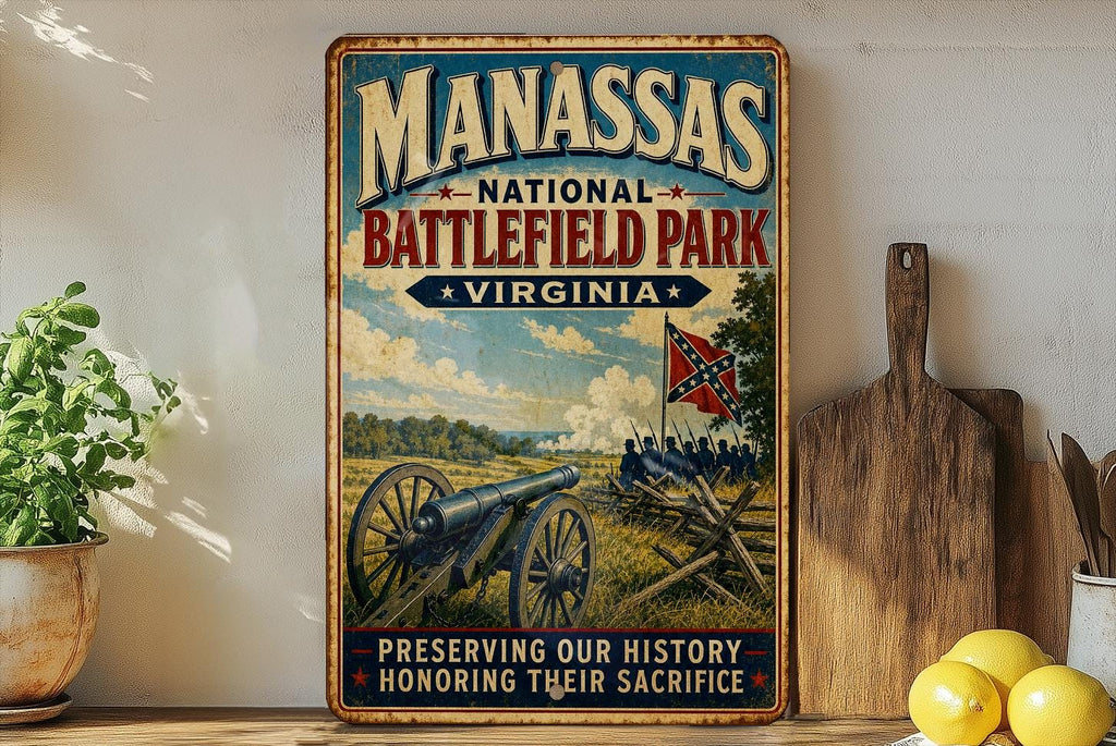 Manassas National Battlefield Park Virginia Vintage Style Metal Sign Civil War Battlefield Historic Park Decor Plaque — photo 1