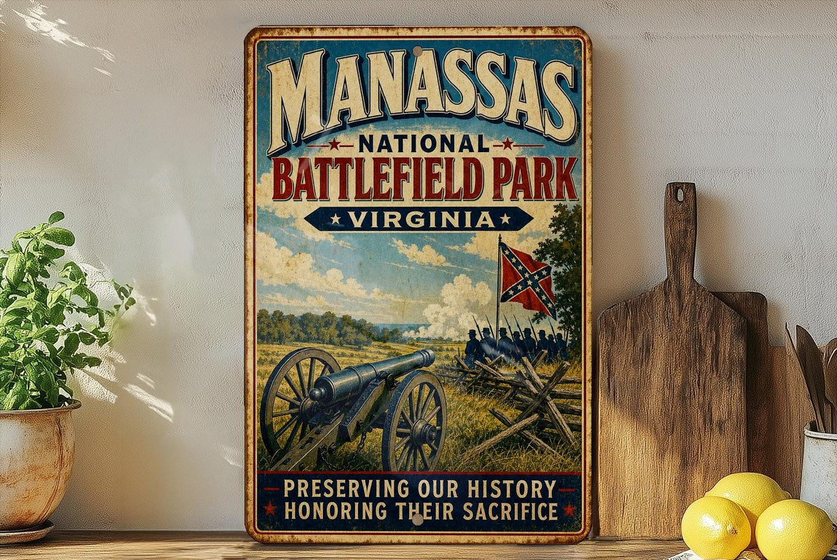 Manassas National Battlefield Park Virginia Vintage Style Metal Sign Civil War Battlefield Historic Park Decor Plaque — photo 1