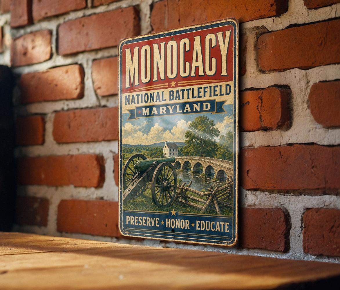 Monocacy National Battlefield Maryland Vintage Style Metal Sign, Historic Civil War Battlefield Park Decor, Frederick County Souvenir Plaque — photo 3