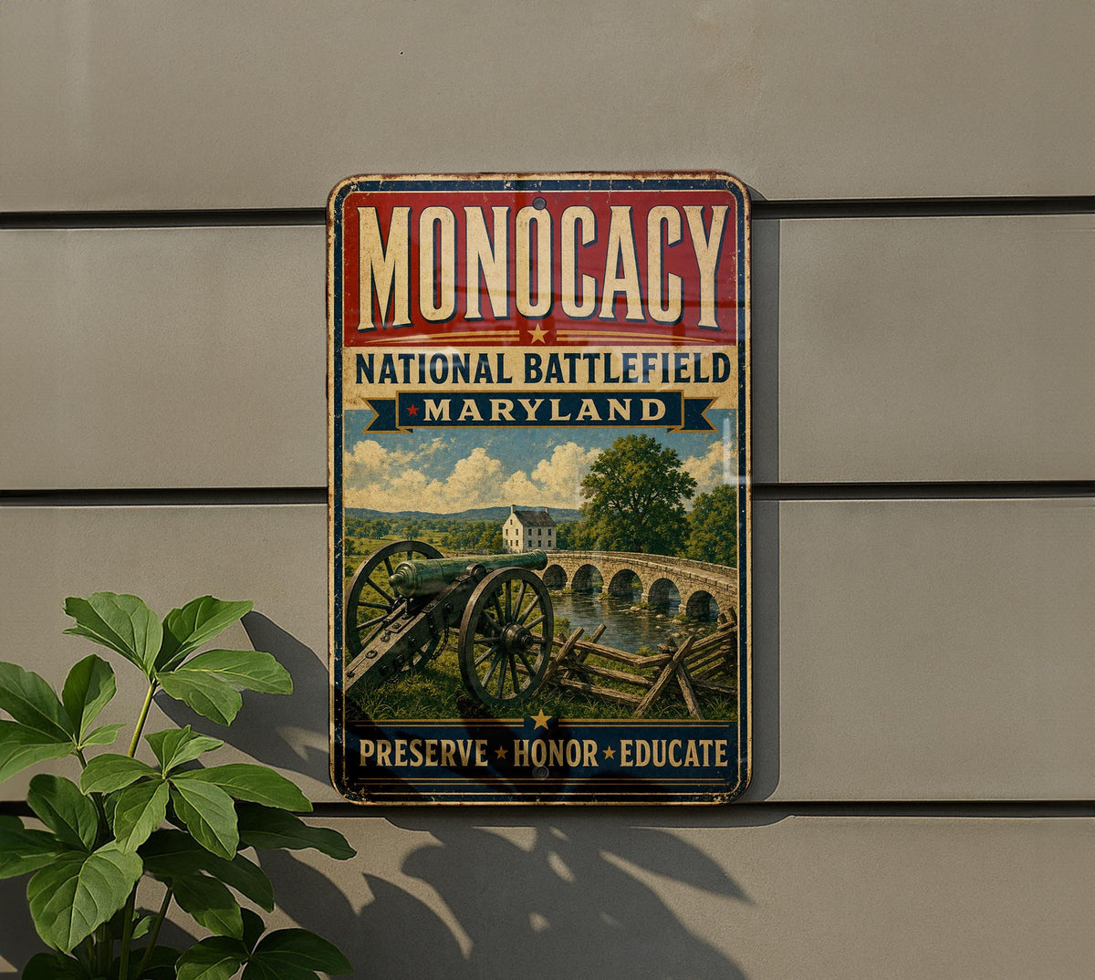 Monocacy National Battlefield Maryland Vintage Style Metal Sign, Historic Civil War Battlefield Park Decor, Frederick County Souvenir Plaque — photo 5