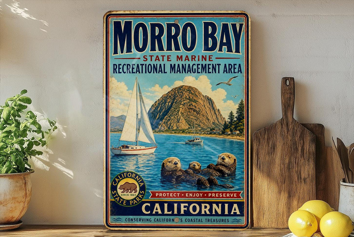 Morro Bay State Marine Recreational Management Area Vintage Style Metal Sign California Coastal Decor Beach House Wall Plaque — photo 2