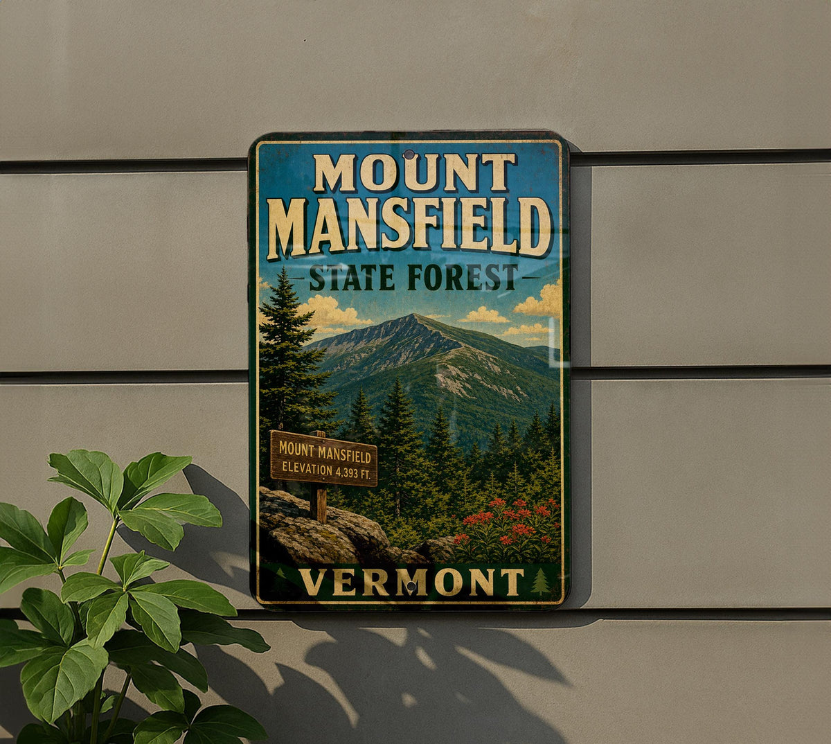 Mount Mansfield State Forest Vermont Vintage Metal Sign Rustic Mountain Outdoor Adventure Cabin Lodge Wall Decor — photo 5