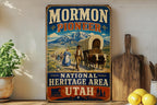 Mormon Pioneer National Heritage Area Utah Vintage Style Metal Sign, Pioneer History Decor, Utah Heritage Wall Plaque — photo 2