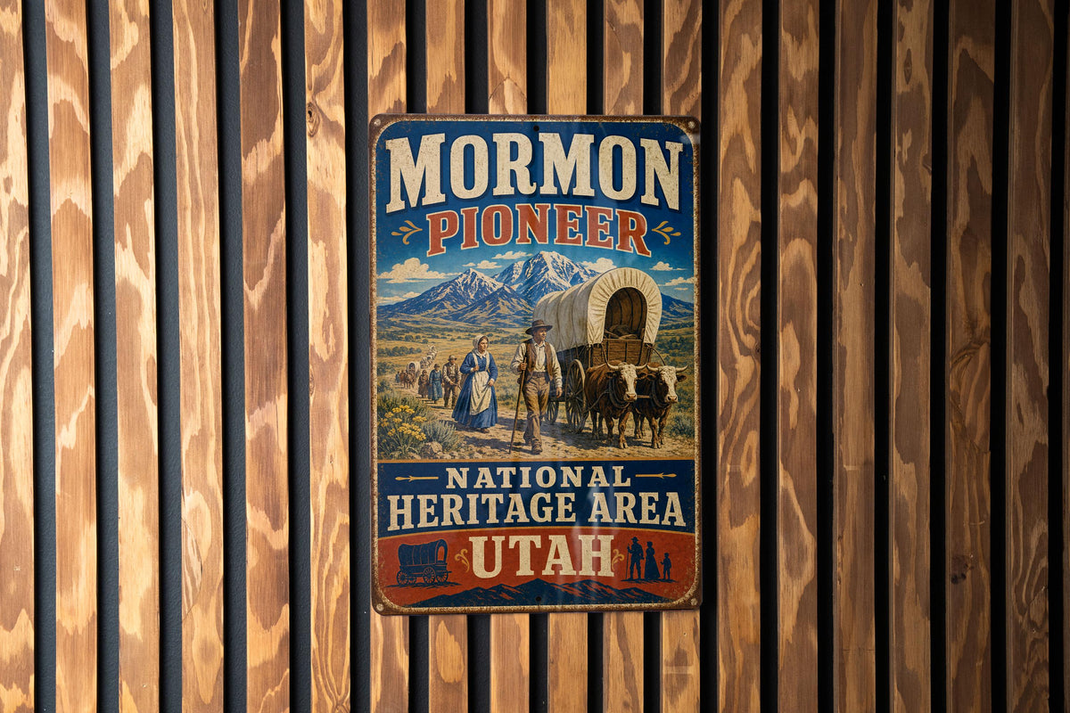 Mormon Pioneer National Heritage Area Utah Vintage Style Metal Sign, Pioneer History Decor, Utah Heritage Wall Plaque — photo 3