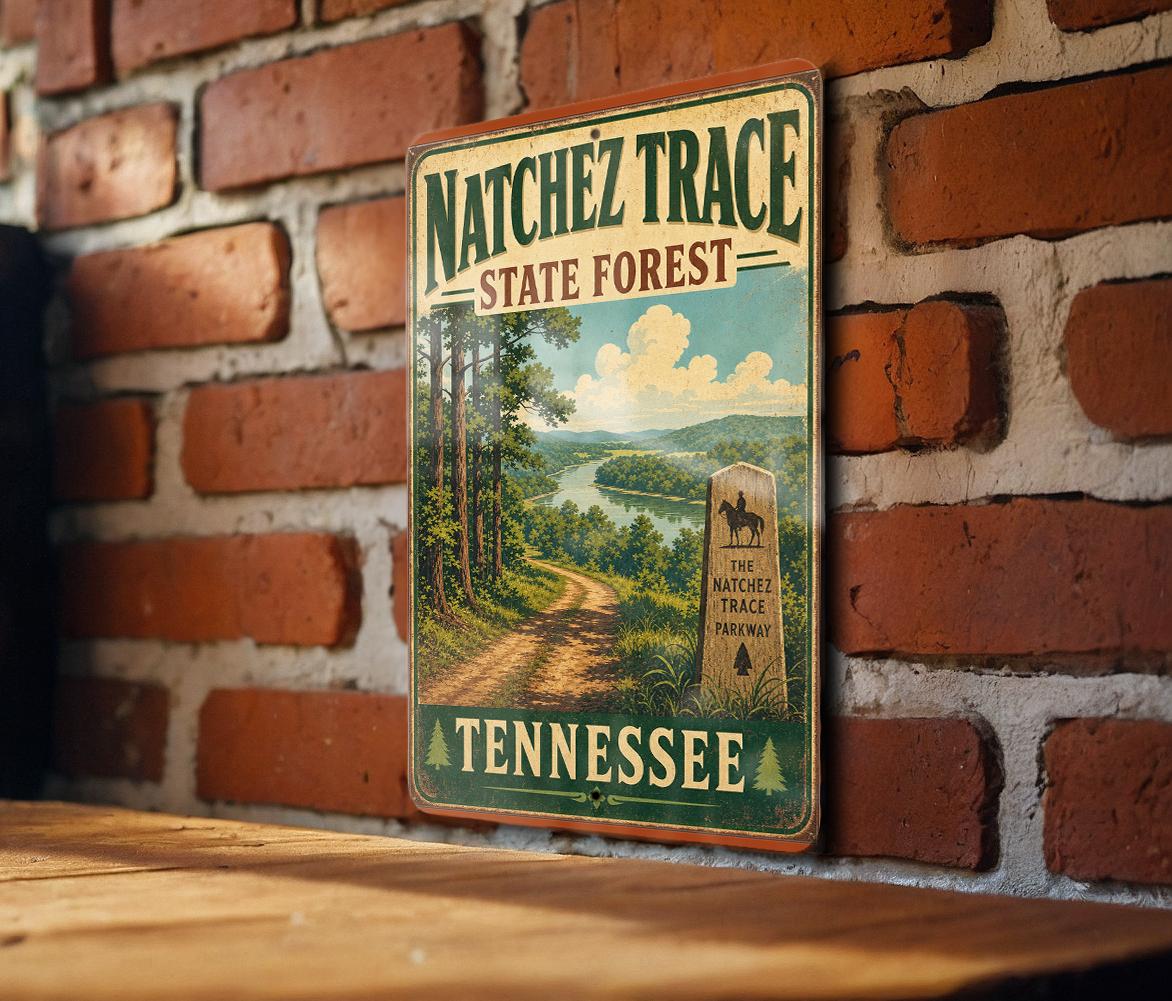 Natchez Trace State Forest Tennessee Vintage Style Metal Sign, Park Souvenir Wall Decor, Outdoor Recreation Gift — photo 2