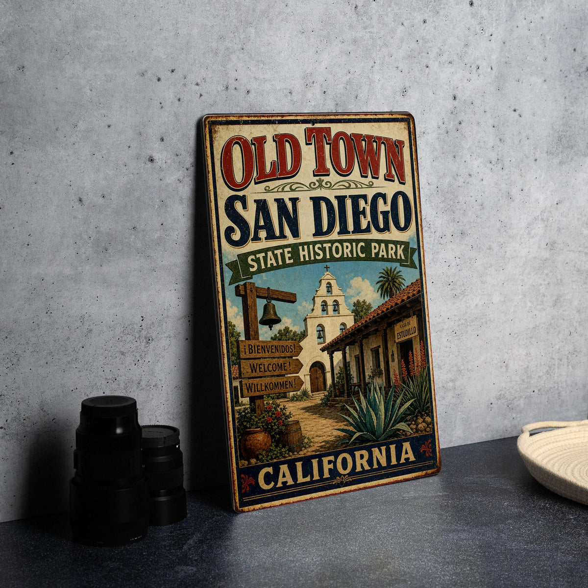 Old Town San Diego State Historic Park California Vintage Style Metal Sign, San Diego Landmark Decor, California Travel Souvenir Sign — photo 4