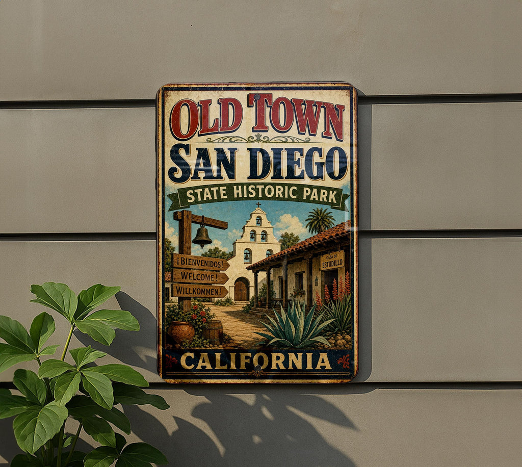 Old Town San Diego State Historic Park California Vintage Style Metal Sign, San Diego Landmark Decor, California Travel Souvenir Sign — photo 5