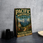 Pacific Northwest Trail Washington Vintage Style Metal Sign, Hiking Trail Decor, Outdoor Adventure Cabin Wall Sign — photo 4