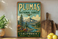 Plumas National Forest California Vintage Style Metal Sign, Plumas County Outdoor Recreation Decor, Rustic Cabin Wall Sign — photo 1