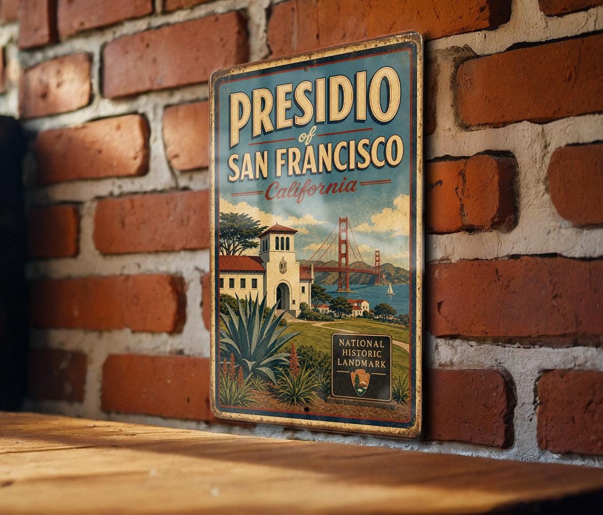Presidio of San Francisco California Vintage Style Metal Sign, Historic Landmark Travel Souvenir Wall Decor Plaque — photo 2