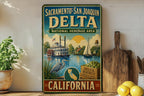 Sacramento San Joaquin Delta National Heritage Area Vintage Metal Sign California Delta Landmark Wall Decor — photo 1