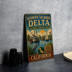 Sacramento San Joaquin Delta National Heritage Area Vintage Metal Sign California Delta Landmark Wall Decor — photo 4